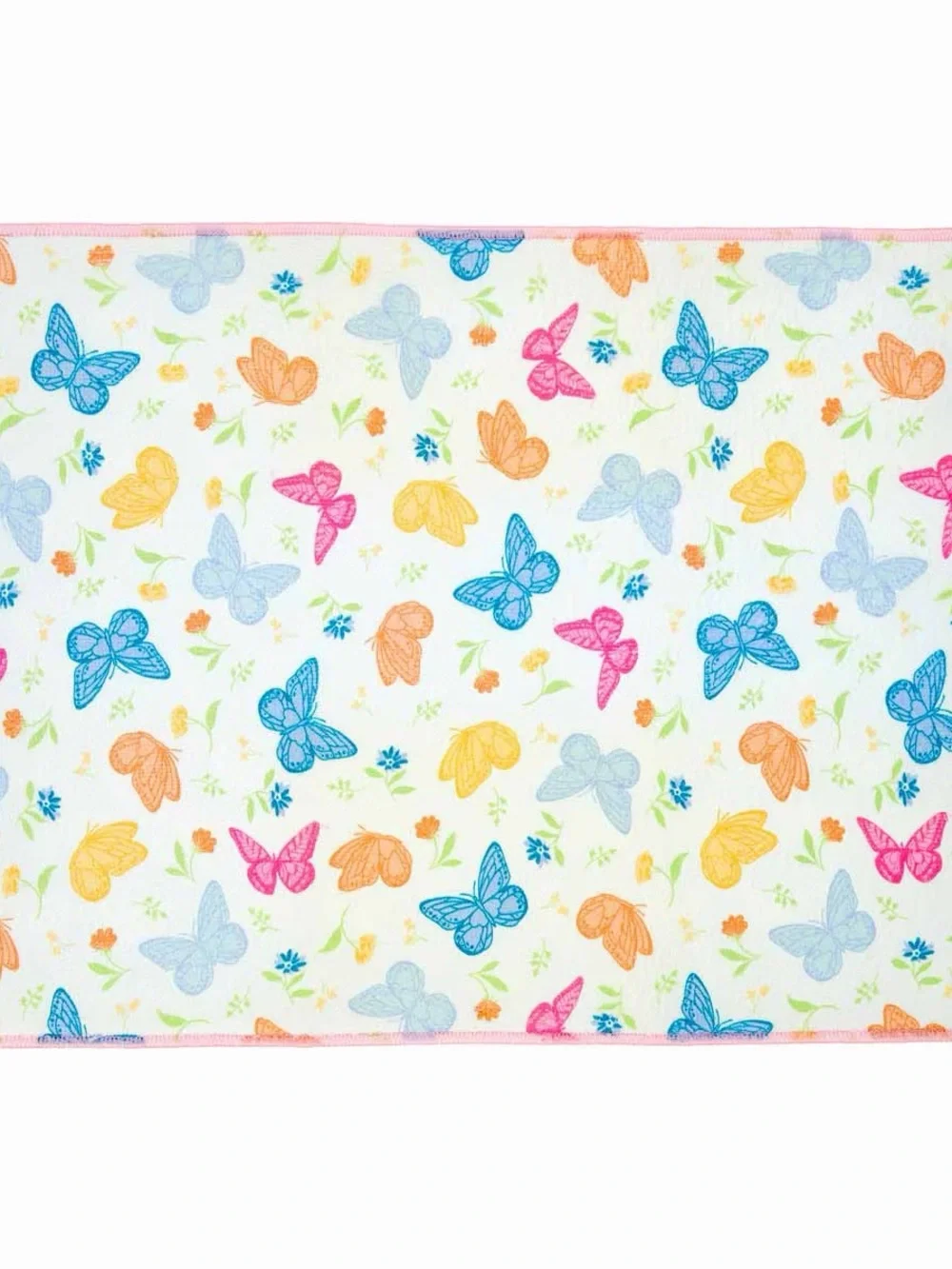 Dolly Dish Drying Mat - Butterfly Floral Print in Pink and Multicolor